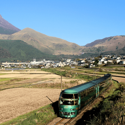 Tourist train Yufuin forest image