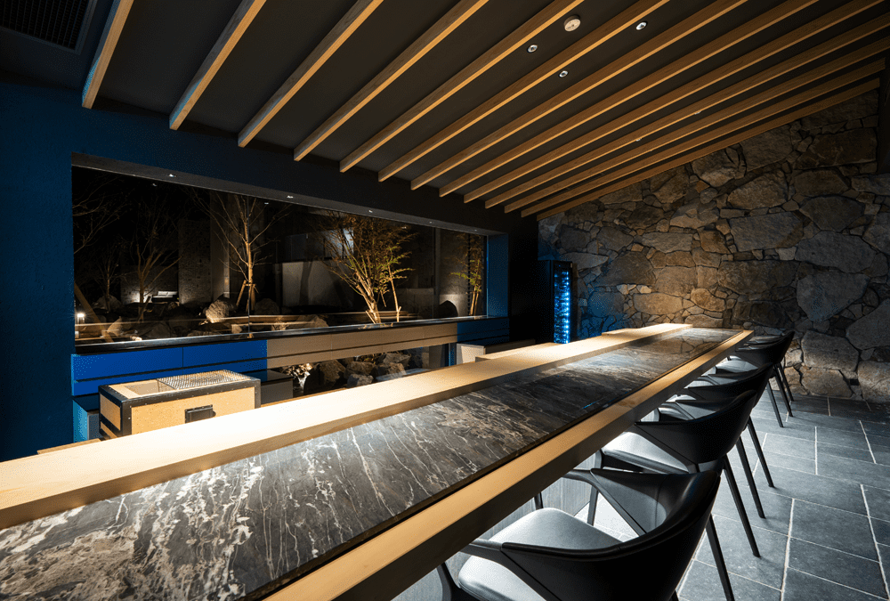 Stylish counter of dining ASAGI